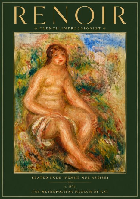 Renoir Seated Nude (Femme Nue Assise) No6 - Poszter