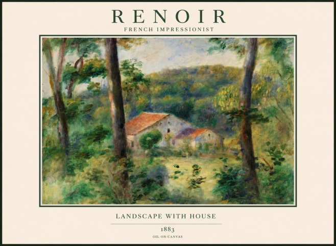 Renoir Landscape with House II No1 - Poszter