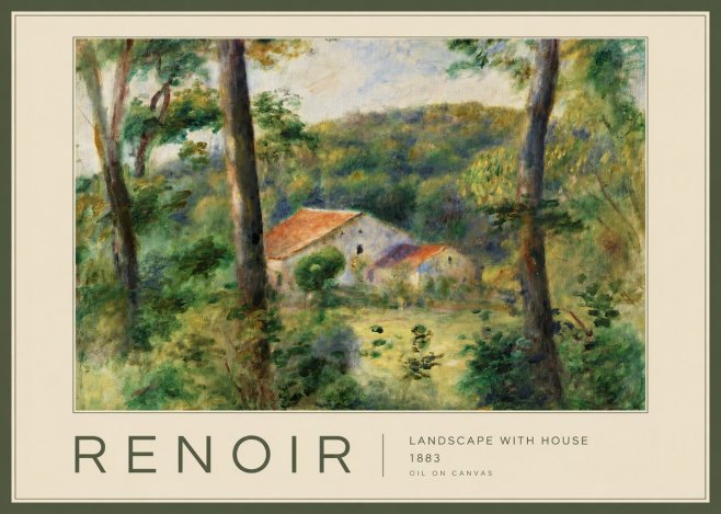 Renoir Landscape with House II No3 - Poszter