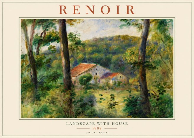 Renoir Landscape with House II No4 - Poszter