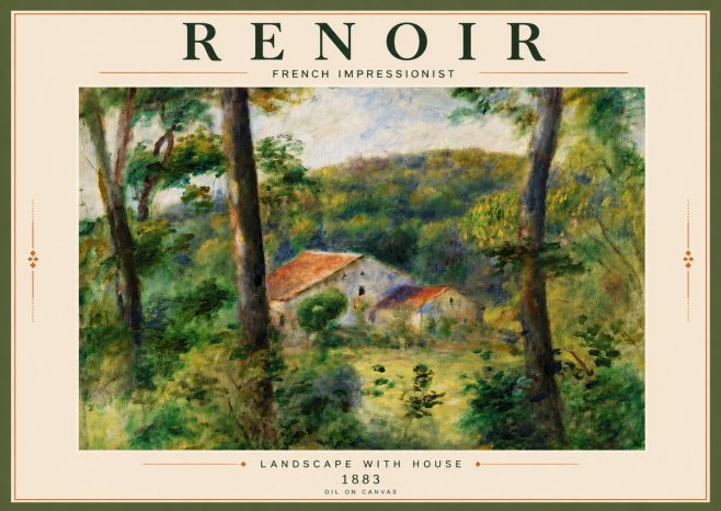 Renoir Landscape with House II No5 - Poszter