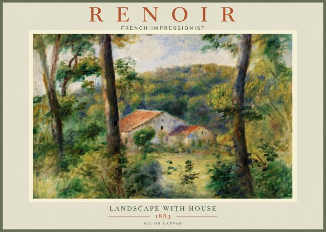 Renoir Landscape with House II No6 - Poszter