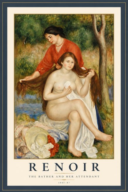 Renoir The Bather and Her Attendant No2 - Poszter