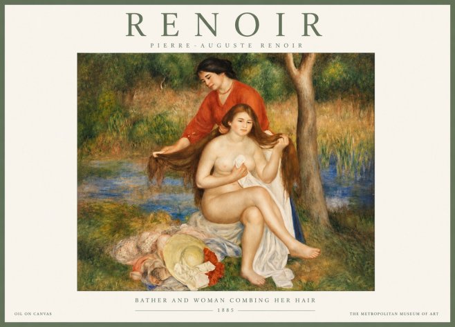 Renoir The Bather and Her Attendant No3 - Poszter
