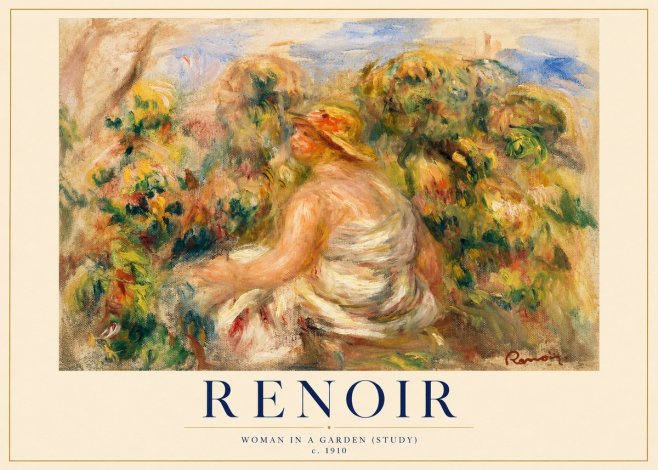 Renoir Woman in a Garden (Study) No1 - Poszter