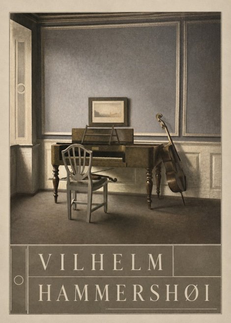 Vilhelm Hammershøi Interior with a Piano and a Cello No5 - Poszter