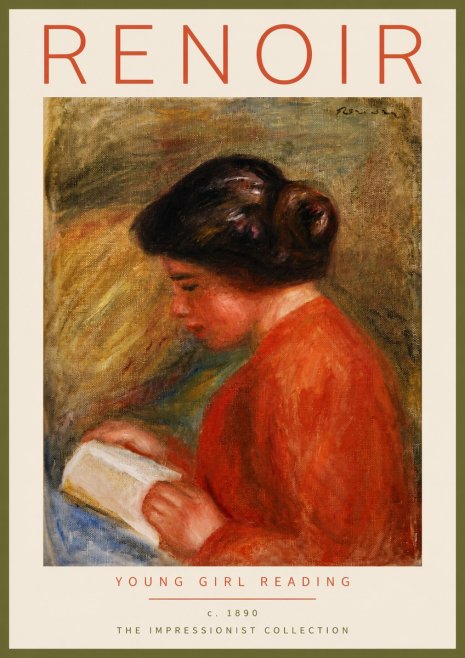 Renoir Young Girl Reading I No4 - Poszter