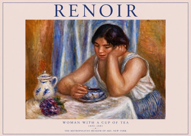 Renoir Woman with a Cup of Tea No3 - Poszter