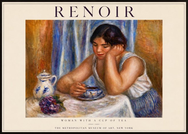 Renoir Woman with a Cup of Tea No4 - Poszter
