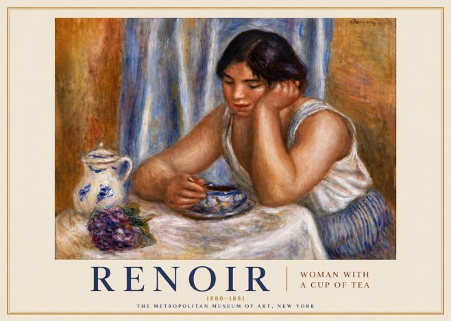 Renoir Woman with a Cup of Tea No6 - Poszter