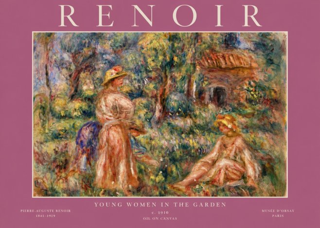 Renoir Young Women in the Garden I No5 - Poszter