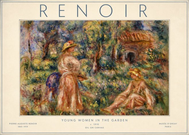 Renoir Young Women in the Garden I No6 - Poszter
