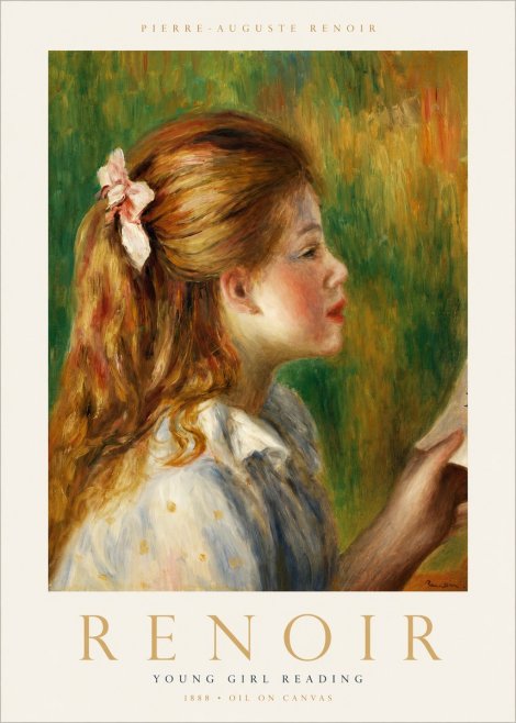 Renoir Young Girl Reading II No1 - Poszter