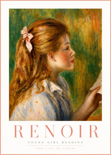 Renoir Young Girl Reading II No3 - Poszter