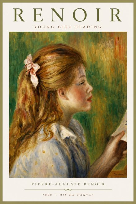 Renoir Young Girl Reading No6 - Poszter