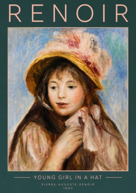 Renoir Young Girl in a Hat No5 - Poszter