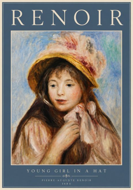 Renoir Young Girl in a Hat No6 - Poszter