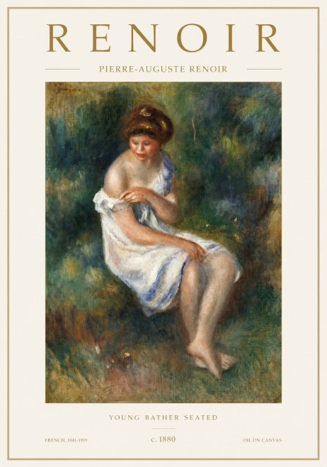 Renoir Young Bather Seated No1 - Poszter