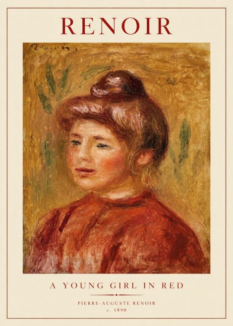Renoir A Young Girl in Red No1 - Poszter
