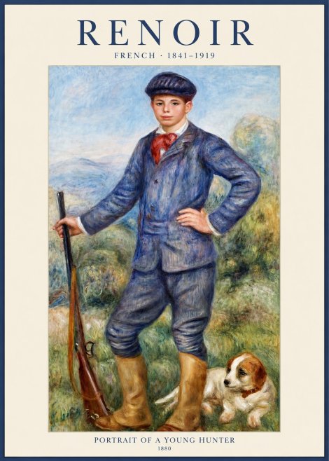 Renoir Portrait of a Young Hunter No1 - Poszter