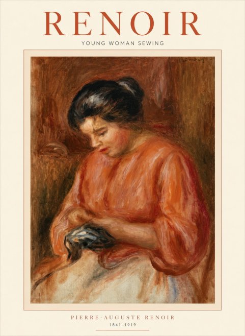 Renoir Young Woman Sewing I No1 - Poszter