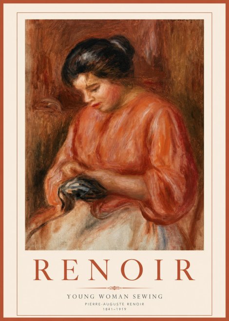 Renoir Young Woman Sewing I No2 - Poszter