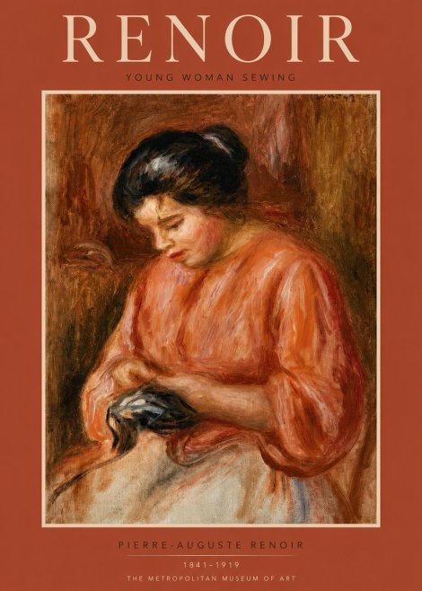 Renoir Young Woman Sewing I No3 - Poszter