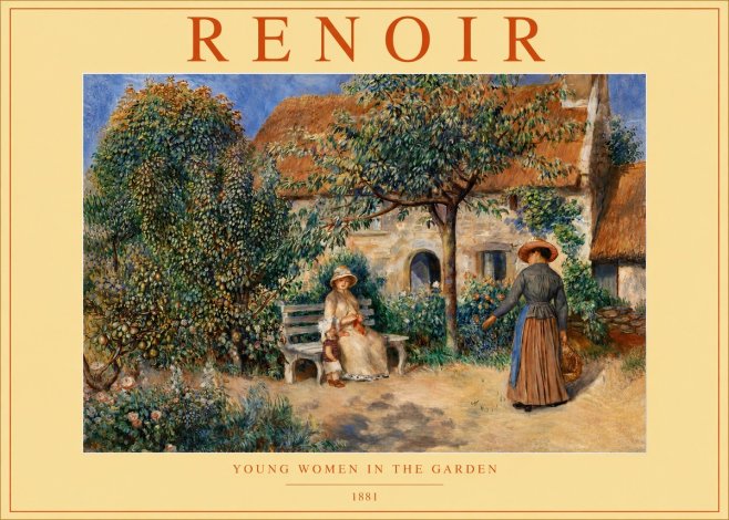 Renoir Young Women in the Garden II No4 - Poszter