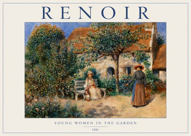 Renoir Young Women in the Garden II No5 - Poszter