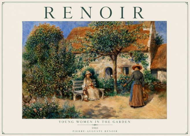 Renoir Young Women in the Garden II No6 - Poszter