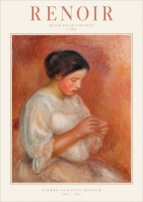 Renoir Jeune Fille Cousant No1 - Poszter
