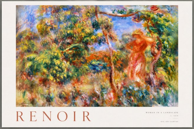Renoir Woman in a Landscape No3 - Poszter