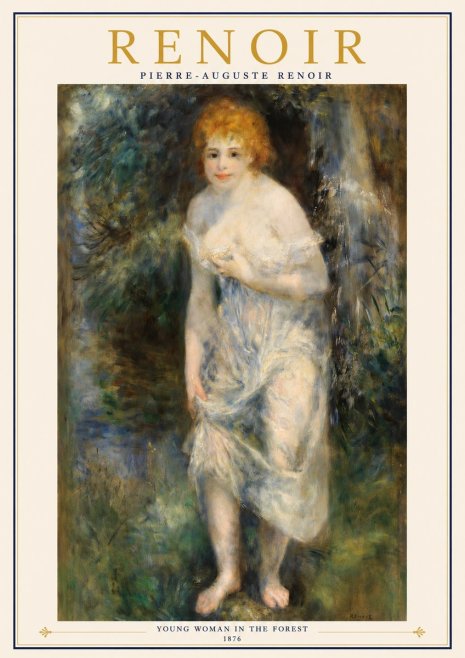 Renoir Young Woman in the Forest No2 - Poszter