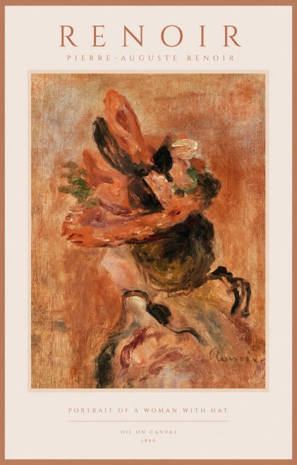 Renoir Portrait of a Woman with Hat No1 - Poszter