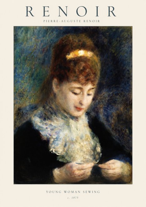 Renoir Young Woman Sewing II No1 - Poszter