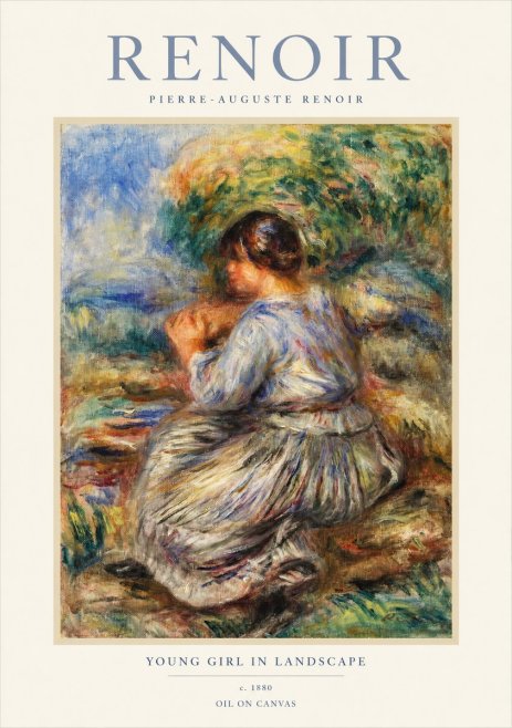 Renoir Young Girl in Landscape No1 - Poszter