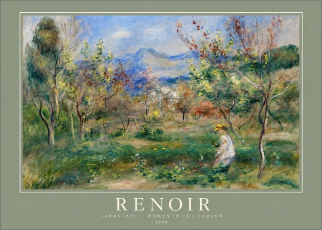 Renoir Landscape - Woman in the Garden No2 - Poszter