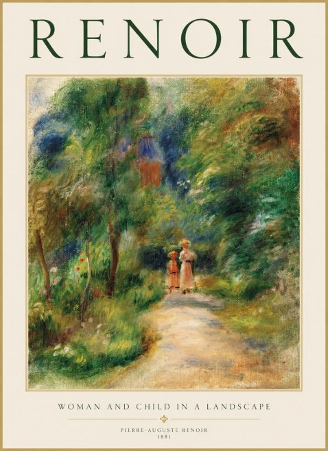 Renoir Woman and Child in a Landscape II No1 - Poszter