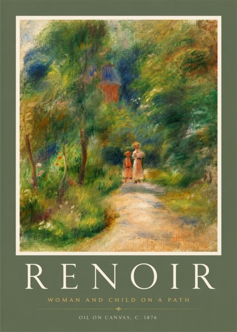 Renoir Woman and Child in a Landscape II No2 - Poszter