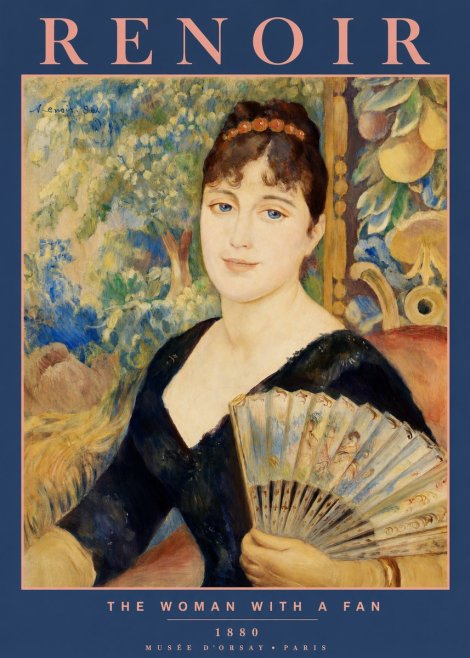 Renoir The Woman with a Fan No2 - Poszter