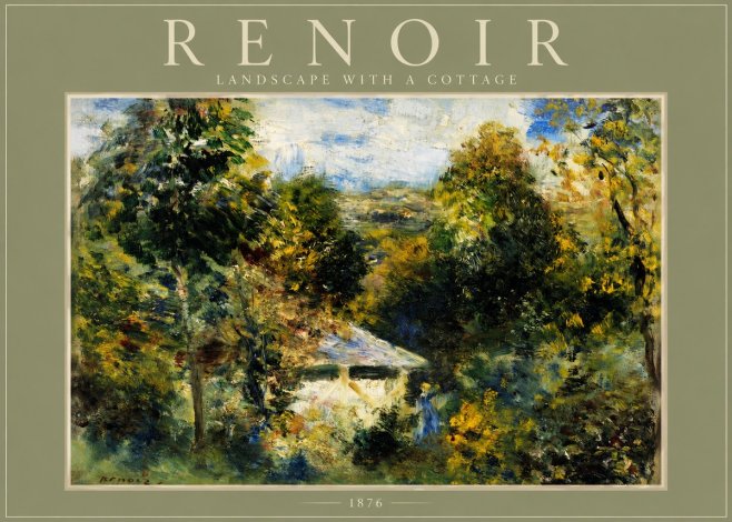 Renoir Landscape with a Cottage No2 - Poszter