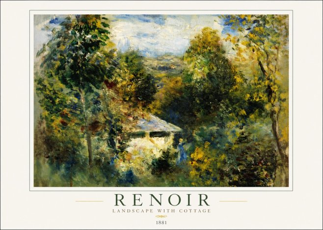 Renoir Landscape with a Cottage No3 - Poszter