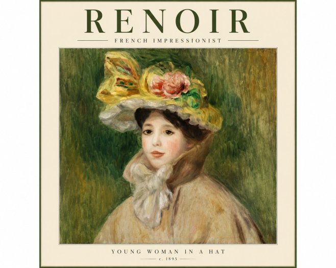 Renoir Portrait of a Young Woman in a Hat No3 - Poszter