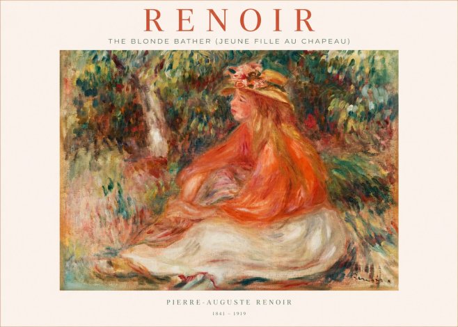 Renoir The Blonde Bather (Jeune Fille Au Chapeau) No1 - Poszter