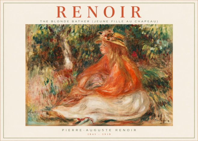 Renoir The Blonde Bather (Jeune Fille Au Chapeau) No2 - Poszter