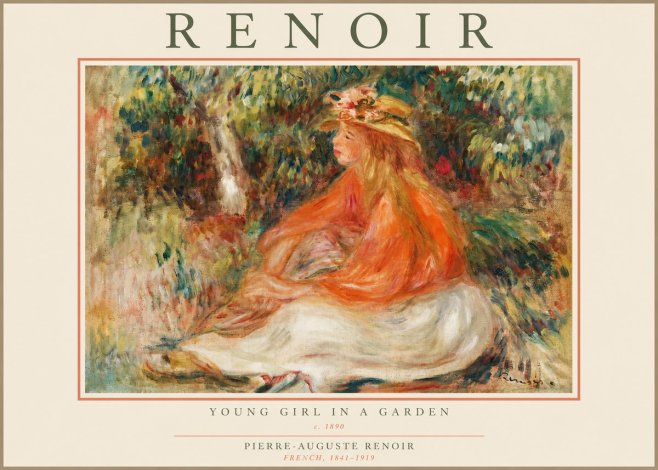Renoir The Blonde Bather (Jeune Fille Au Chapeau) No3 - Poszter