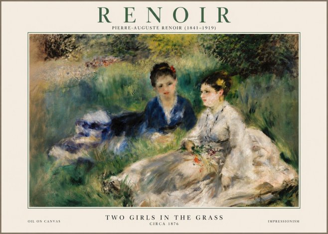 Renoir Two Girls in the Grass No2 - Poszter