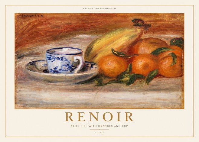Renoir Still Life with Oranges and Cup No3 - Poszter