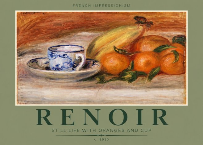 Renoir Still Life with Oranges and Cup No4 - Poszter