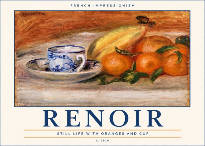 Renoir Still Life with Oranges and Cup No5 - Poszter